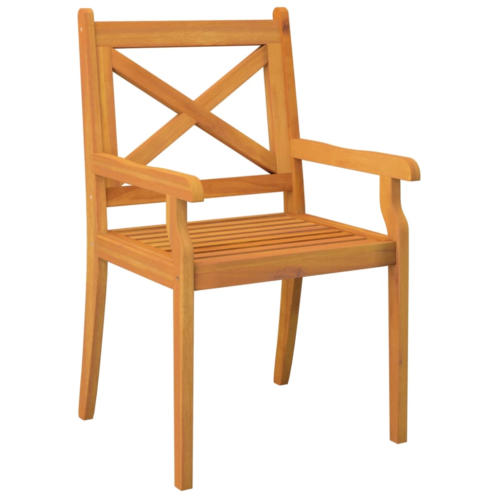6-Piece Solid Acacia Wood Outdoor Dining Chairs Set