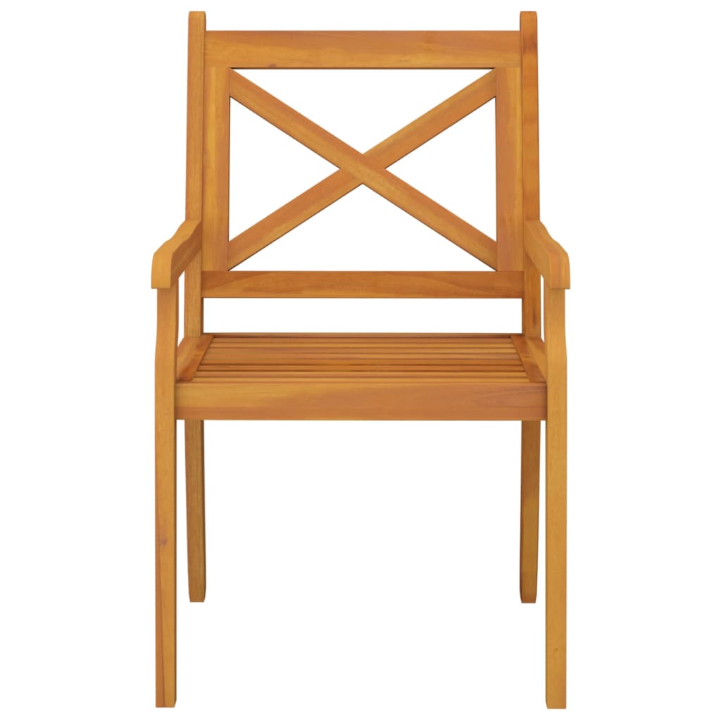 6-Piece Solid Acacia Wood Outdoor Dining Chairs Set