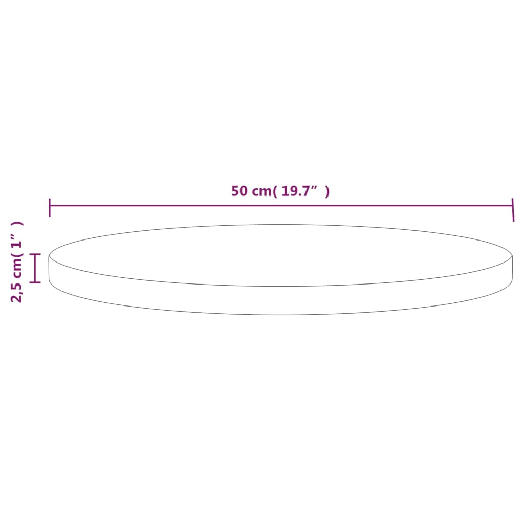 Solid Pine Table Top Ø50x2.5 cm - Durable & Stylish Finish
