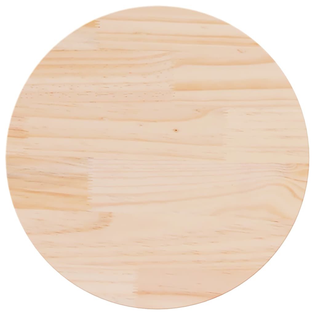 Round Solid Pine Table Top - Ø60x2.5cm Durable Wood Surface