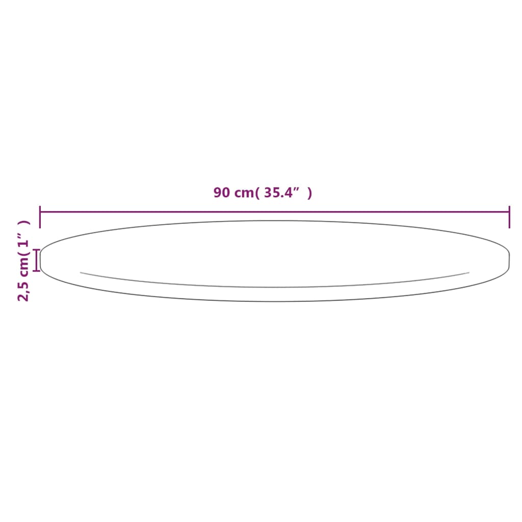 Solid Pine Table Top Ø90x2.5 cm - Durable & Stylish Finish