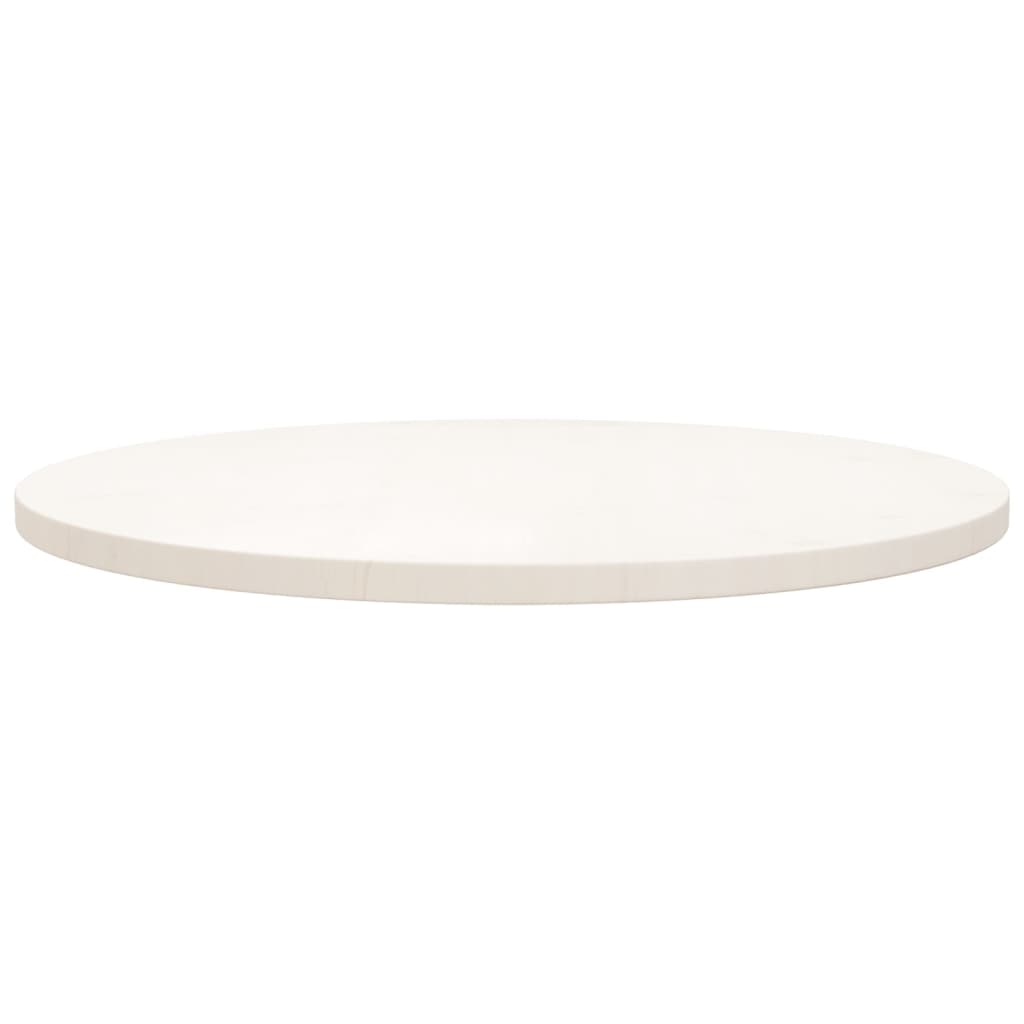 Solid Wood Pine Table Top White Ø70x2.5 cm Durable Finish