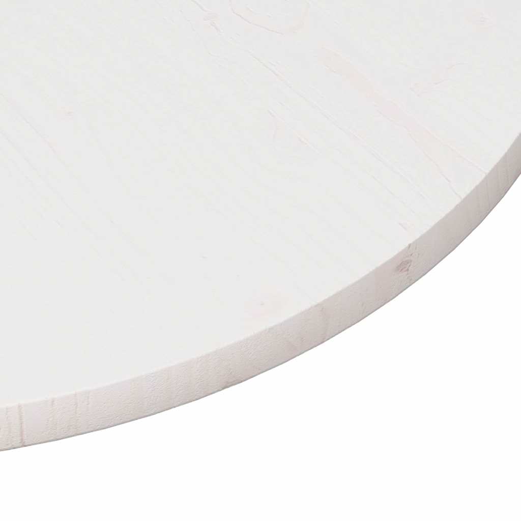 Round Solid Pine Table Top, White Ø90x2.5 cm