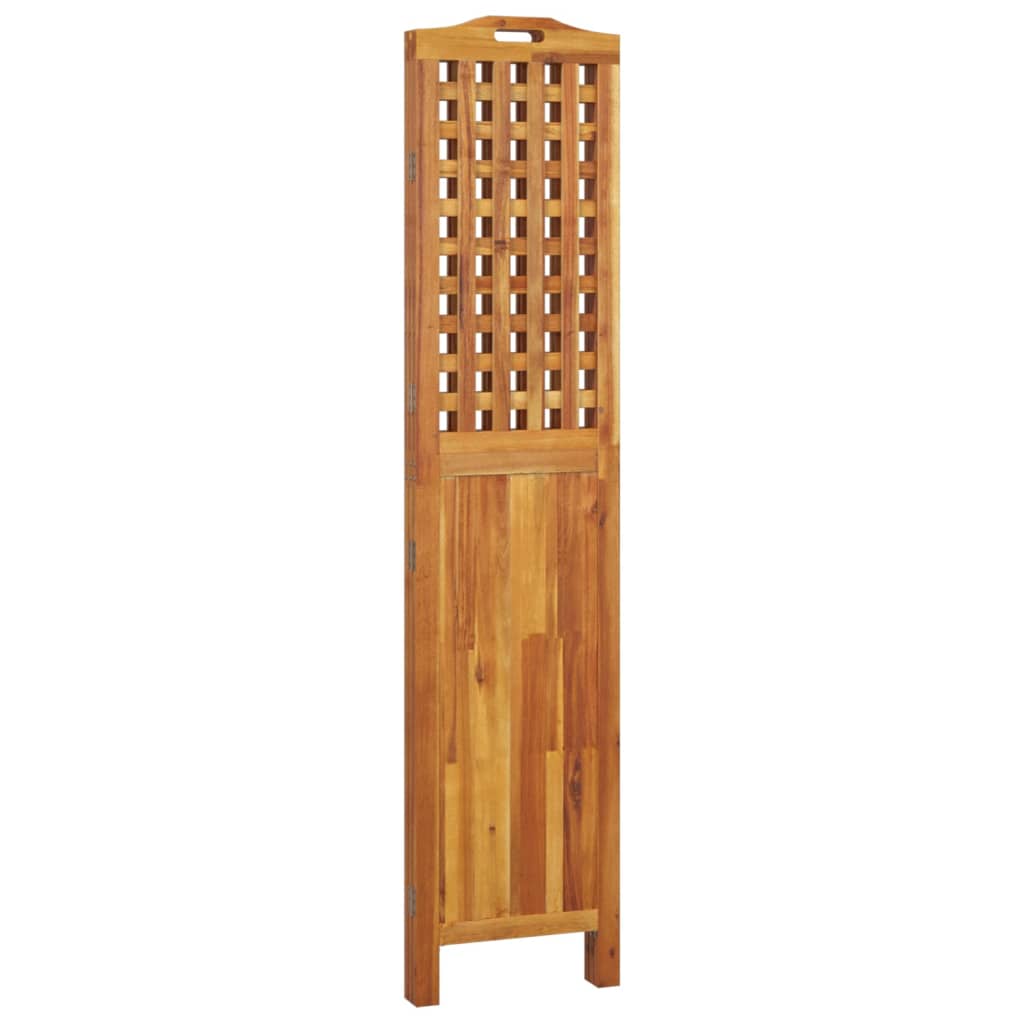 Solid Wood Acacia 3-Panel Room Divider 121.5x180 cm