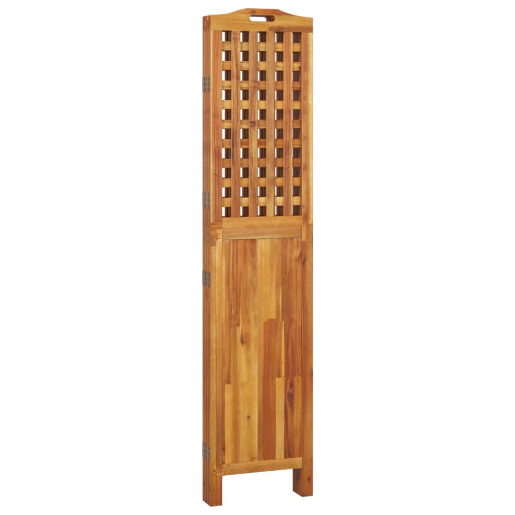 Solid Acacia Wood 4-Panel Room Divider, 162x2x180 cm