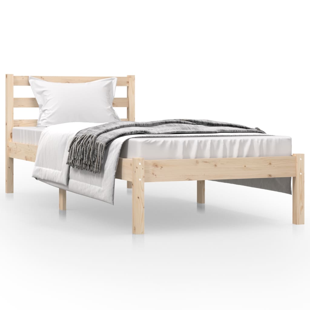 Compact 75x190cm Wood Bed Frame, Small Single, No Mattress