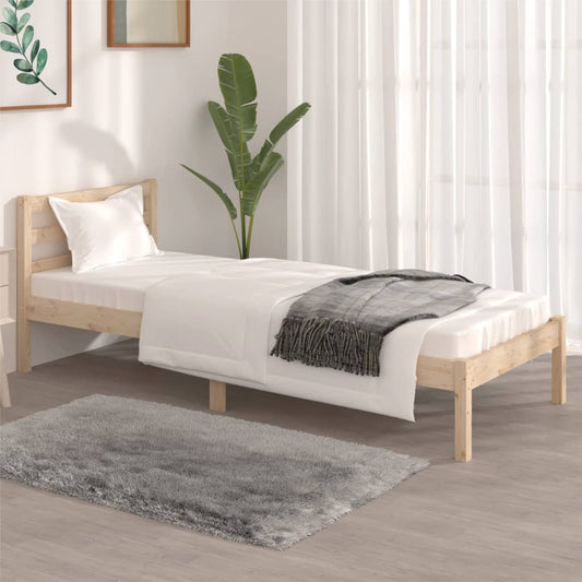 Compact 75x190cm Wood Bed Frame, Small Single, No Mattress