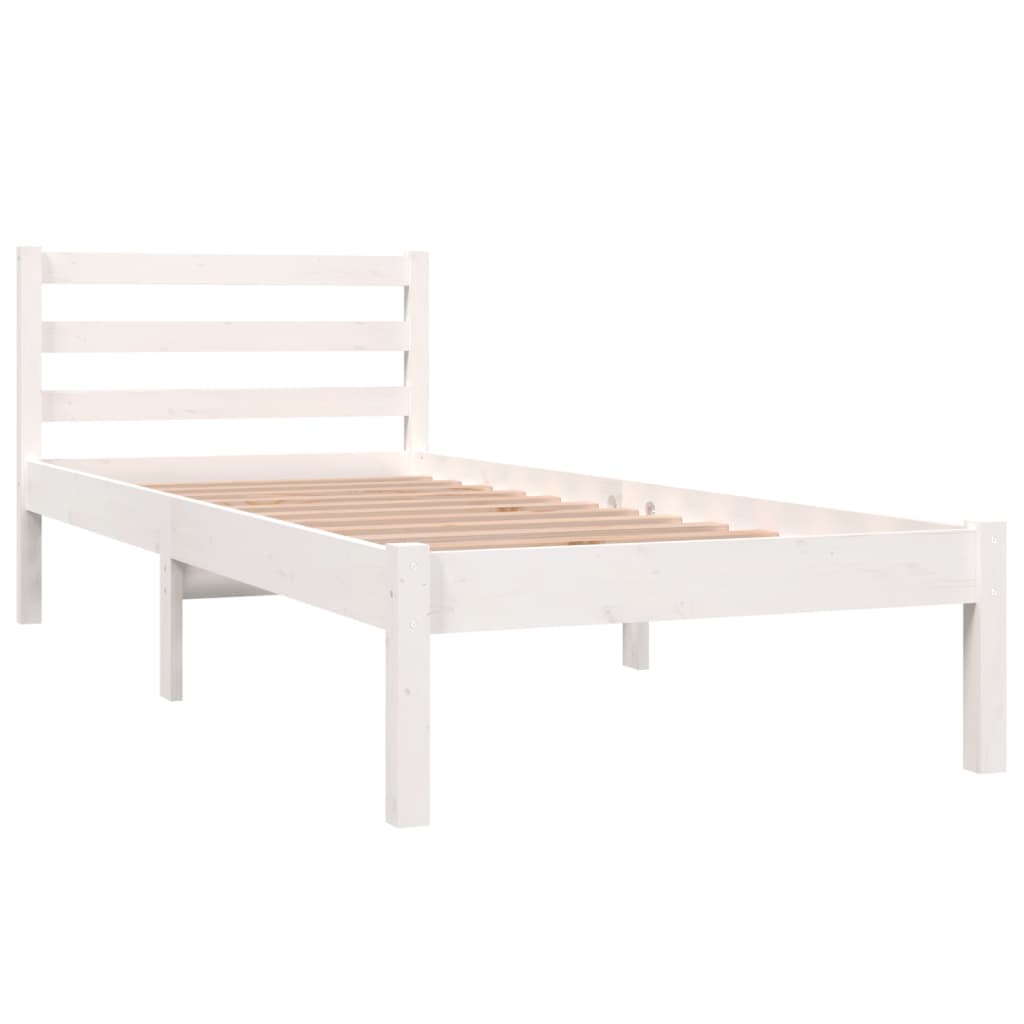 White Metal Small Single Bed Frame 75x190cm – No Mattress Included