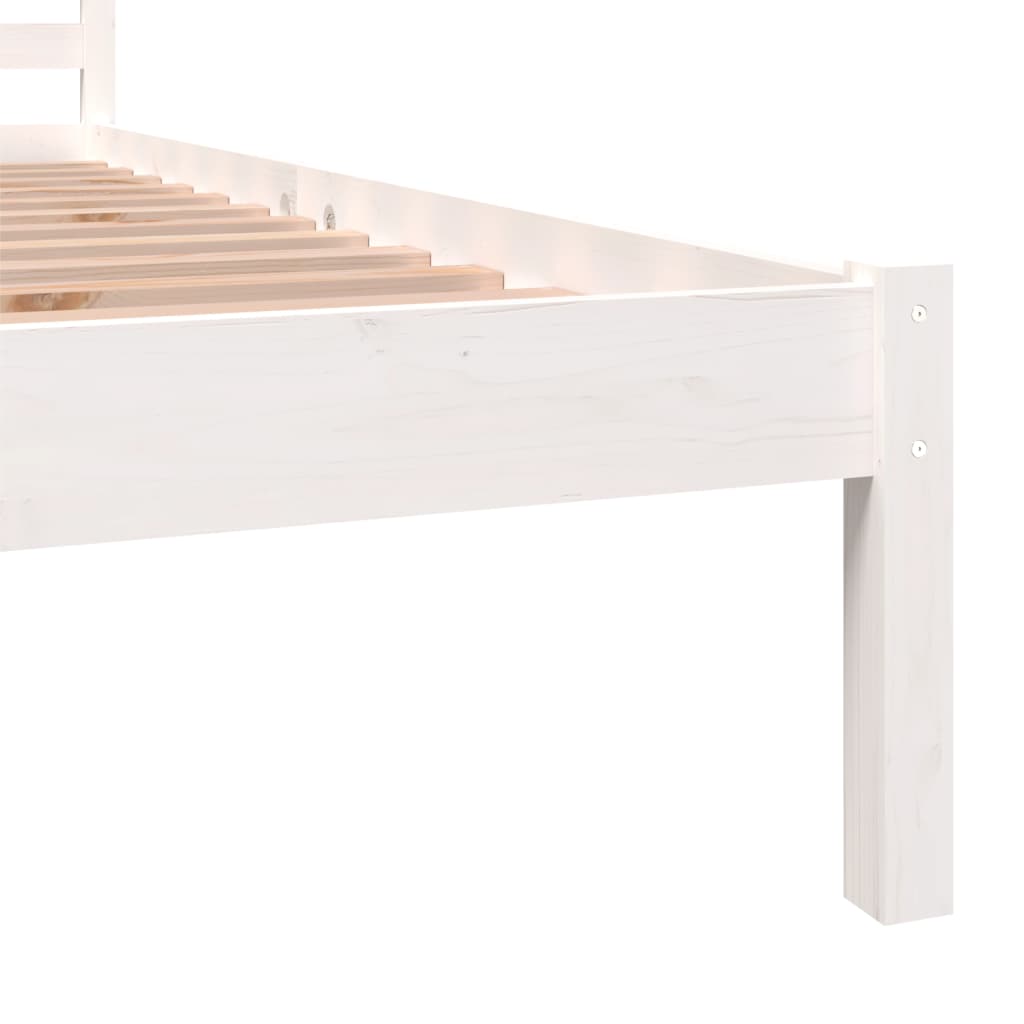 White Metal Small Single Bed Frame 75x190cm – No Mattress Included