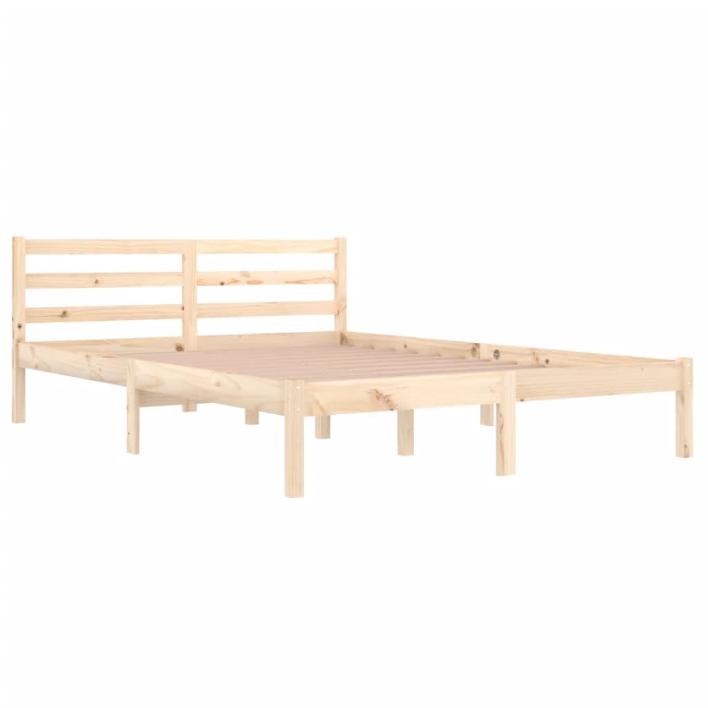 Solid Wood Pine Bed Frame 140x200cm - No Mattress Included