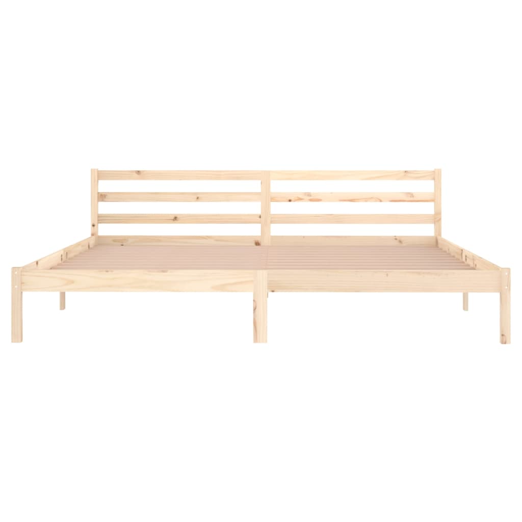 Solid Wood Pine Bed Frame 200x200cm - Durable & Stylish Design
