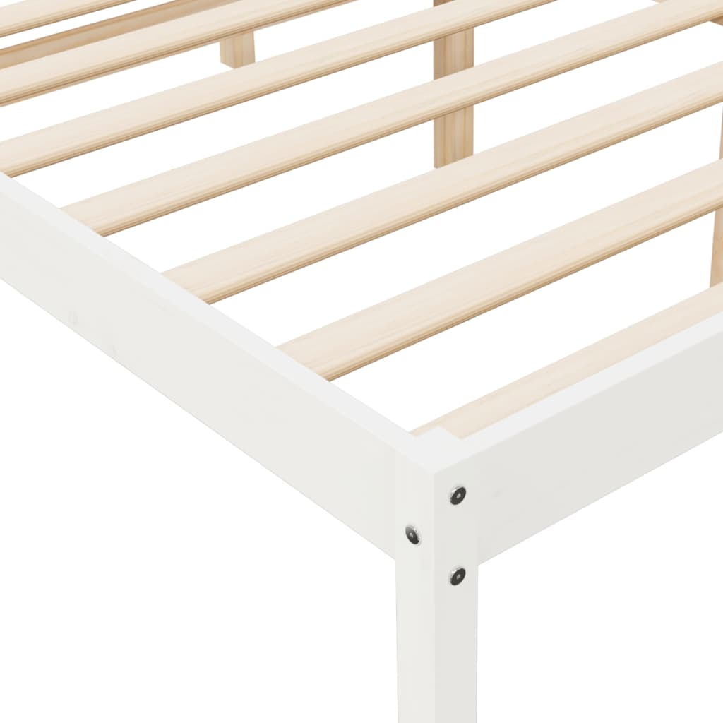 Elegant White Senior Bed Frame, No Mattress, 135x190cm Double