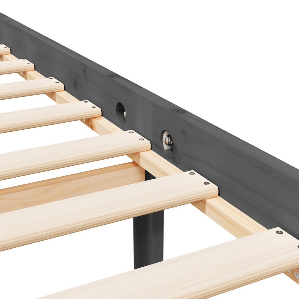 Stylish Grey Wood King Size Senior Bed Frame 150x200cm