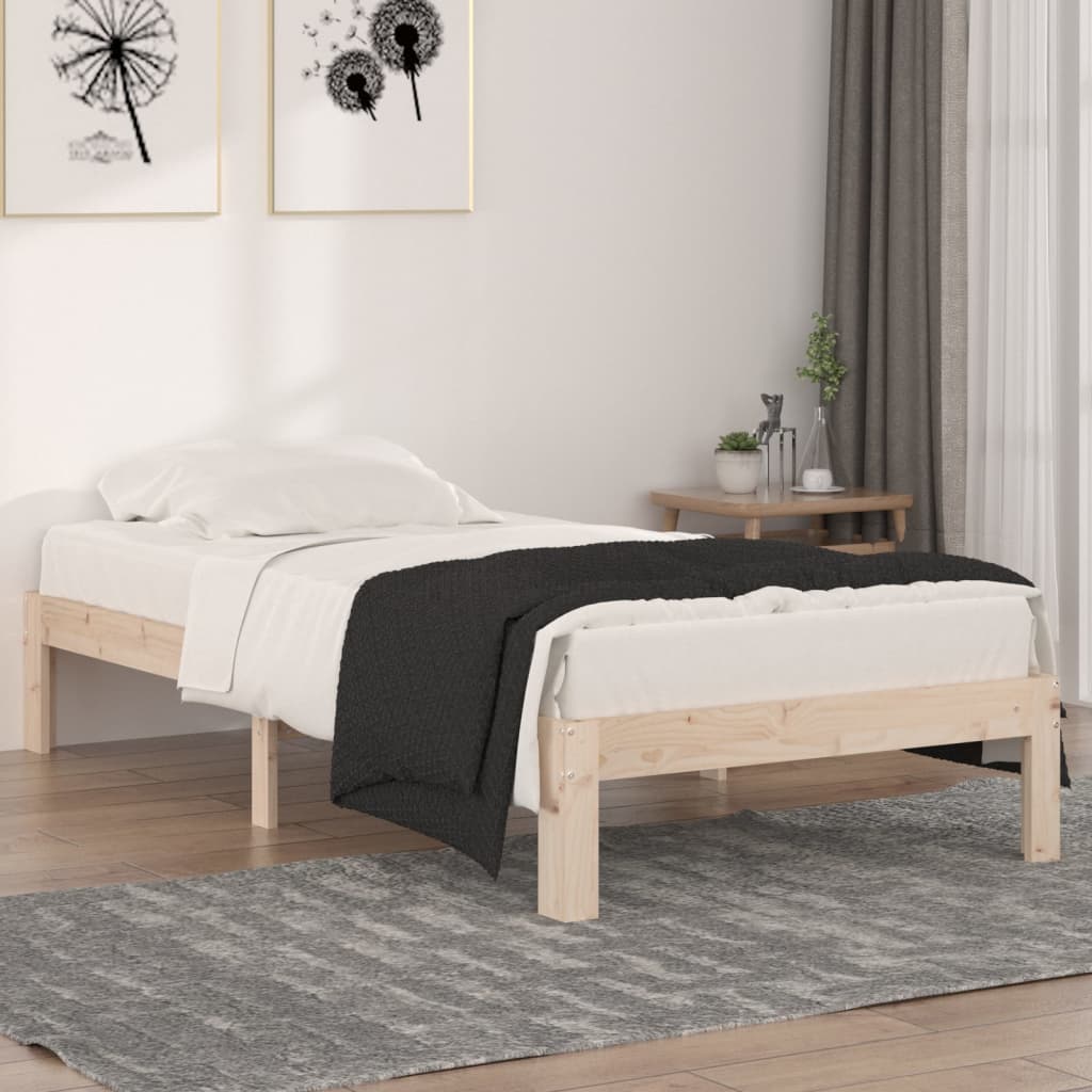 Solid Oak Bed Frame 90x190cm Single - No Mattress Included