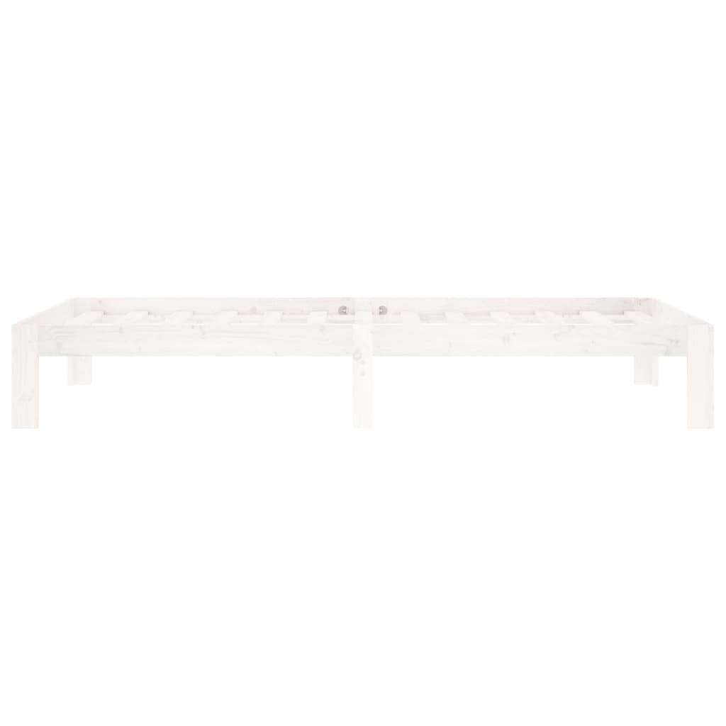 White Solid Wood Pine Bed Frame 90x200cm - Mattress Not Included