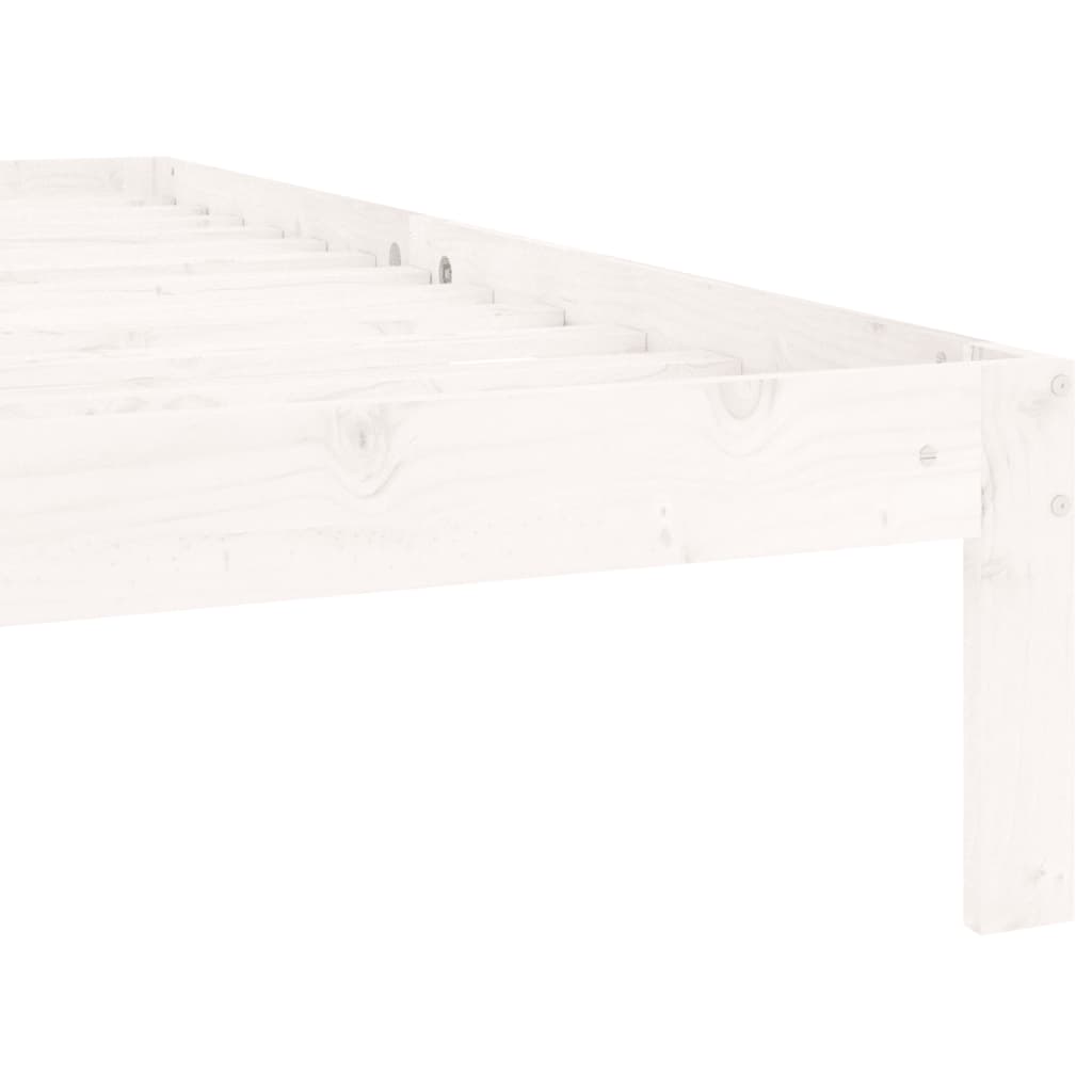 White Solid Wood Pine Bed Frame 90x200cm - Mattress Not Included