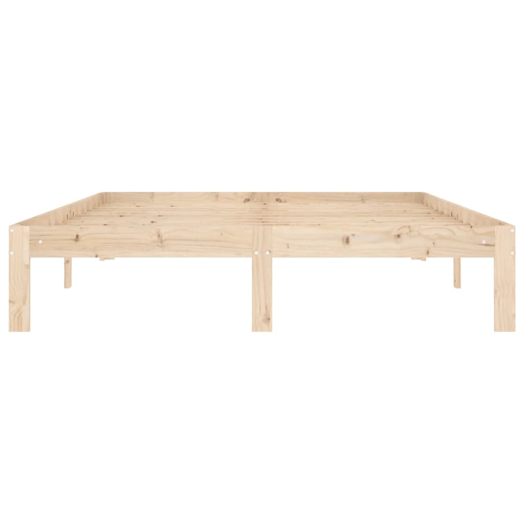 Solid Pine Wood Bed Frame - No Mattress, 140x200cm, Natural Finish