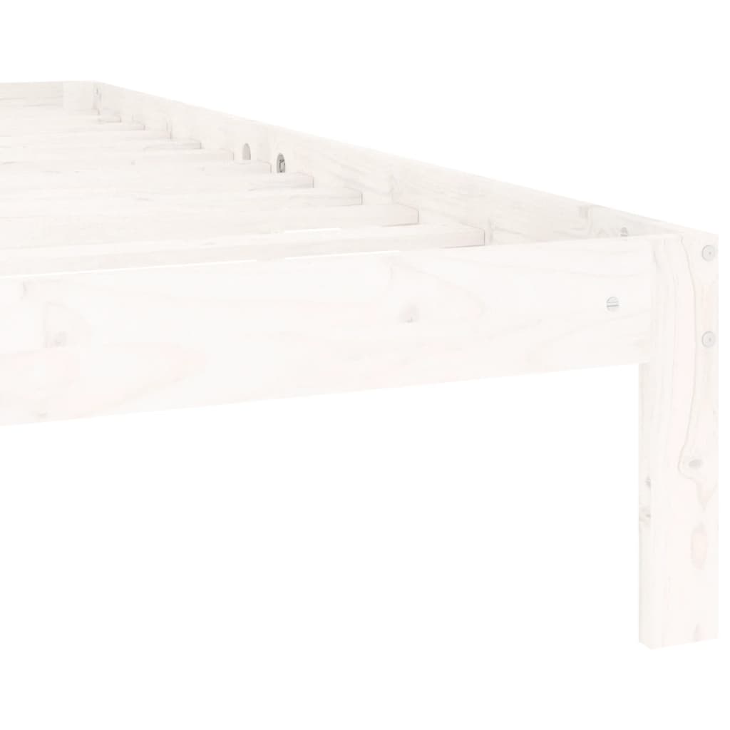 White Solid Pine Wood Bed Frame 140x200cm - No Mattress Included