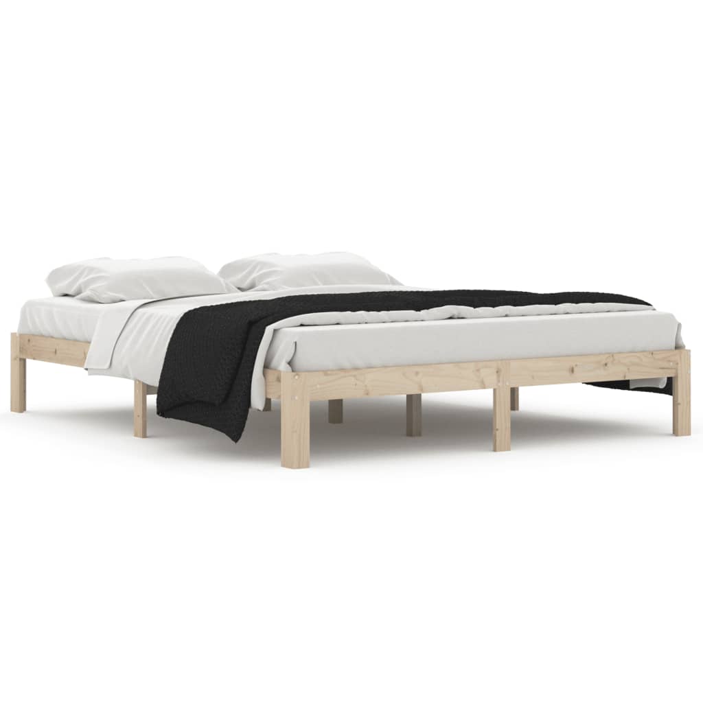Solid Wood Pine Bed Frame 160x200cm - No Mattress Included