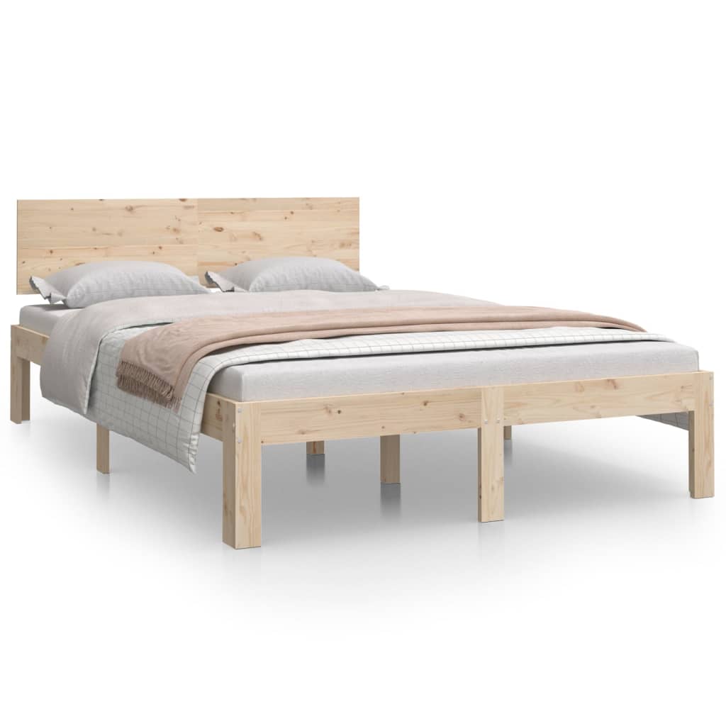 Sleek Oak Bed Frame 120x190cm – Small Double Without Mattress