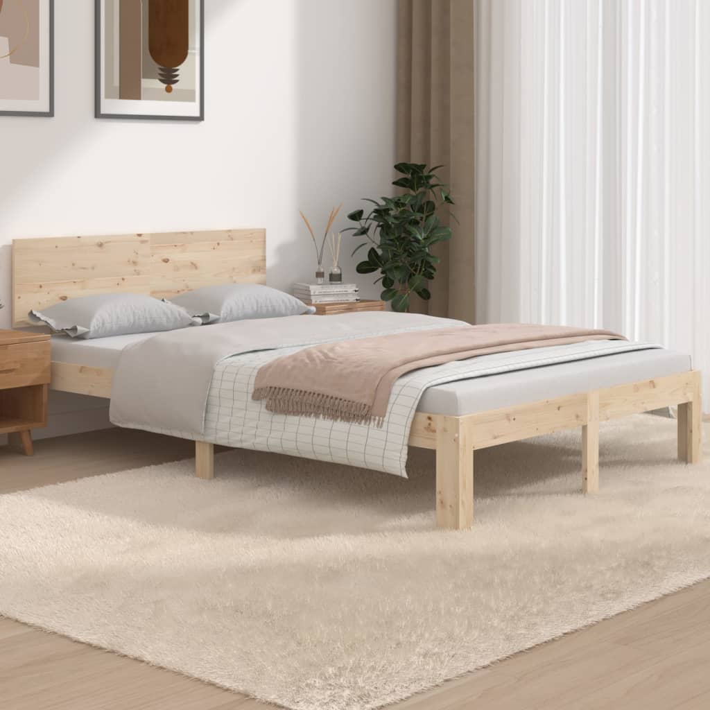Sleek Oak Bed Frame 120x190cm – Small Double Without Mattress