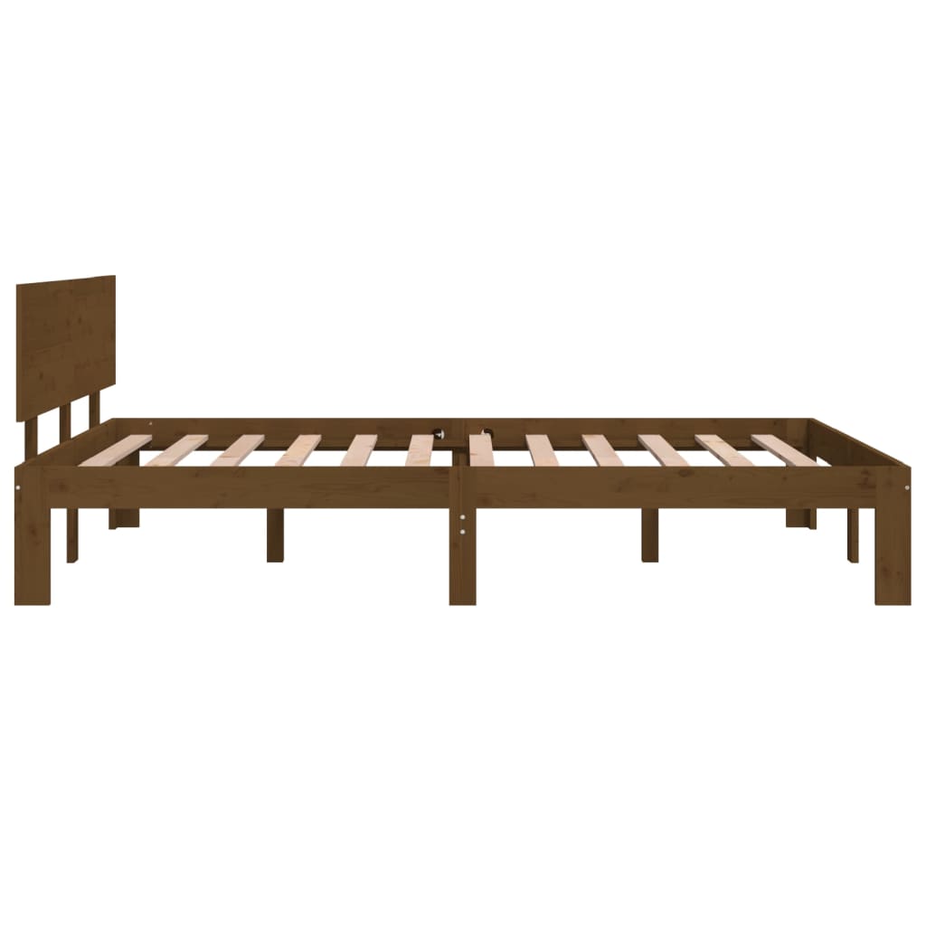 Honey Brown Wood Bed Frame 120x190cm Small Double No Mattress