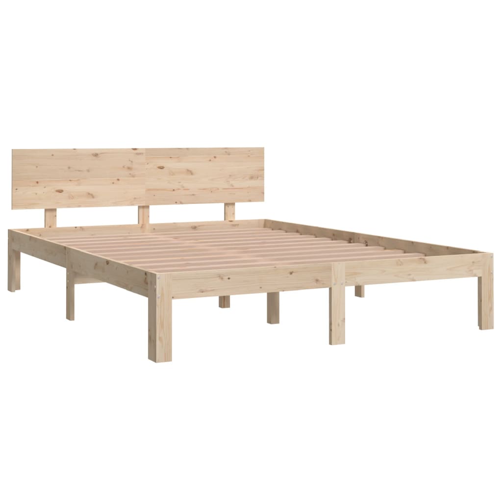 Solid Pine Wood Bed Frame 140x190cm - No Mattress Included