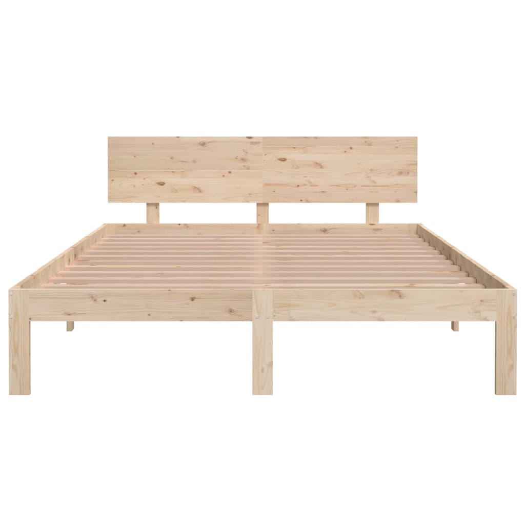 Solid Pine Wood Bed Frame 140x200cm - Mattress Not Included