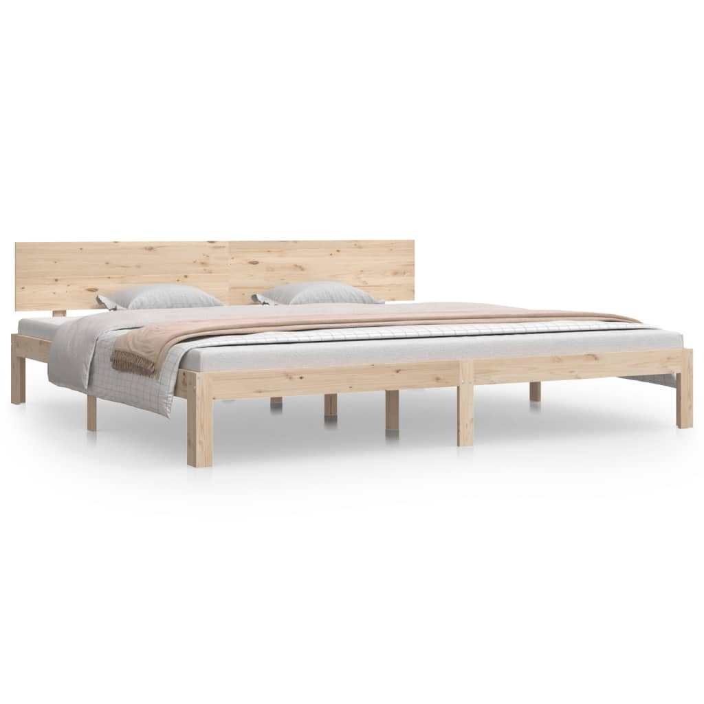Solid Pine Bed Frame 200x200cm - Durable Wood Design