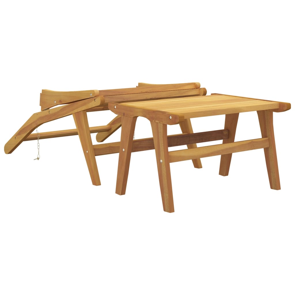 Teak Solid Wood Garden Chair with Footrest - Outdoor Comfort