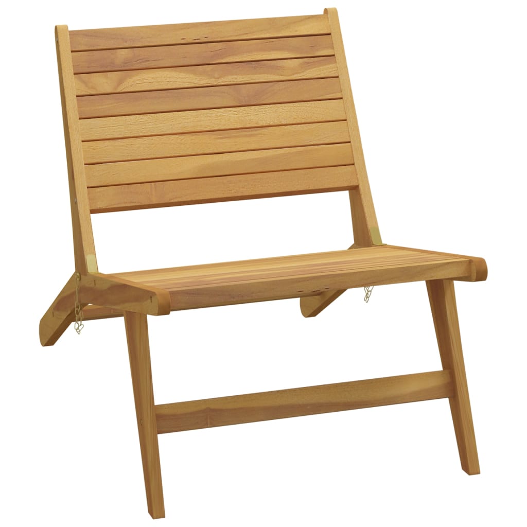 Teak Solid Wood Garden Chair with Footrest - Outdoor Comfort