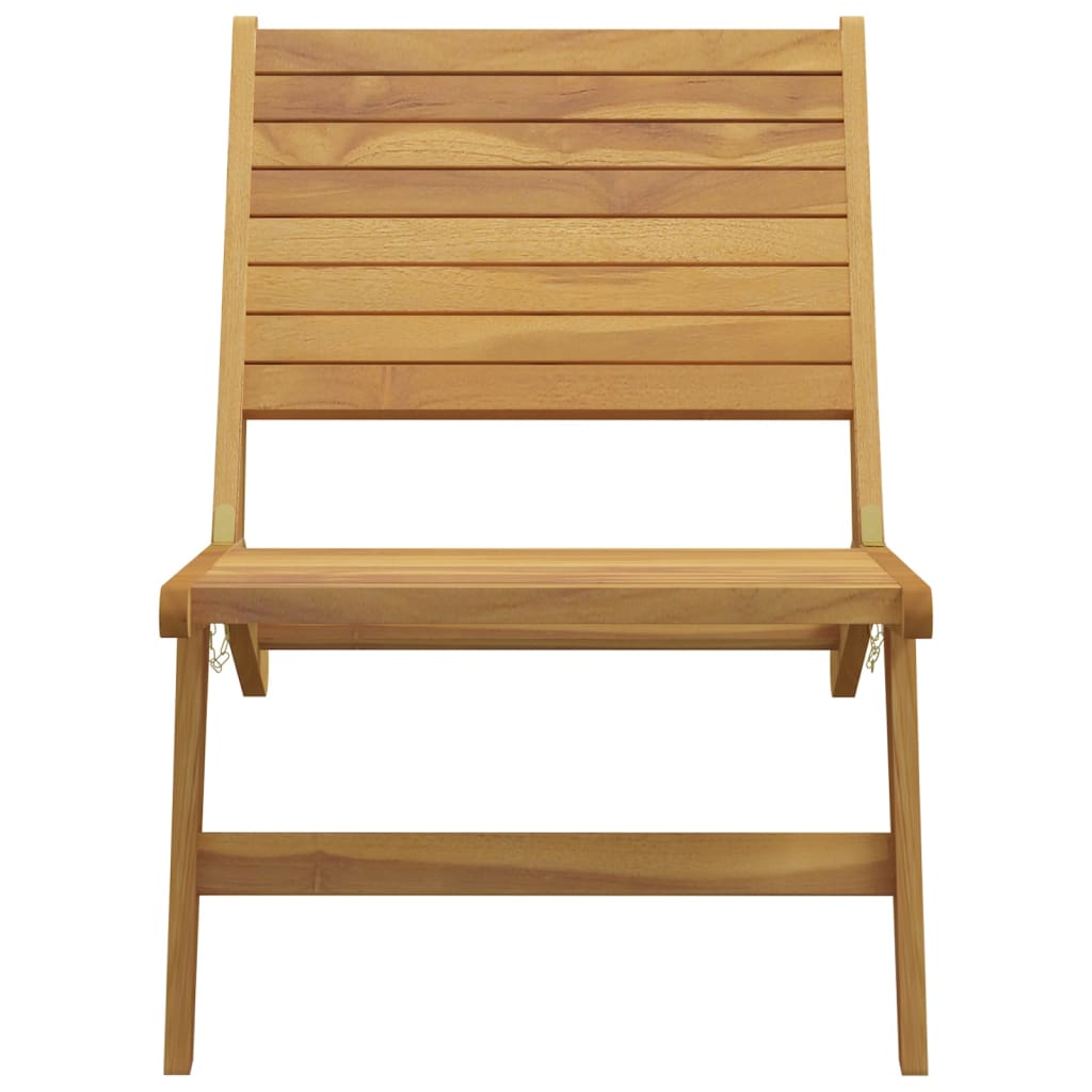 Teak Solid Wood Garden Chair with Footrest - Outdoor Comfort