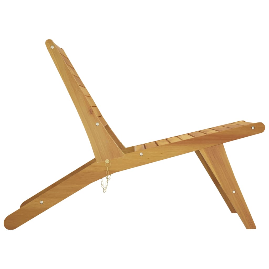 Teak Solid Wood Garden Chair with Footrest - Outdoor Comfort