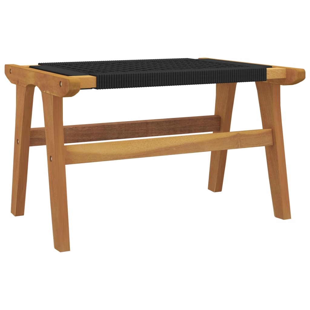 Teak Wood & Polyester Garden Chair with Footrest - Solid & Stylish