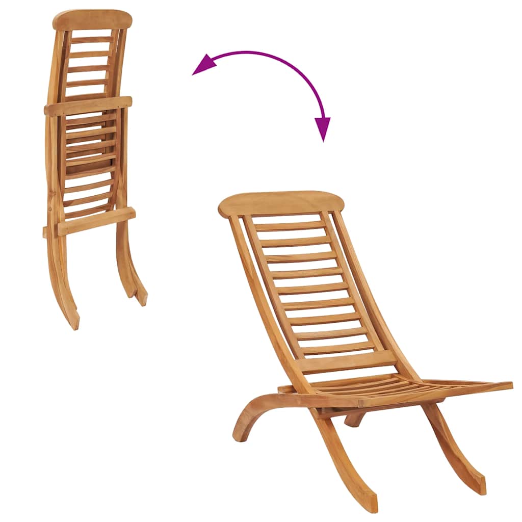 Solid Teak Folding Garden Chair 50x90x69 cm - Durable Outdoor Seating