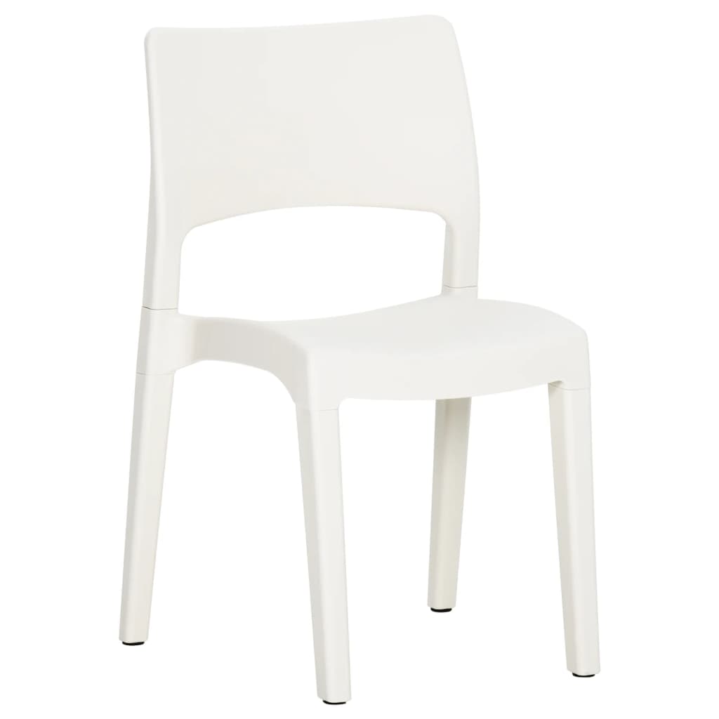 2-Piece White Polypropylene Garden Chairs - Stylish & Durable