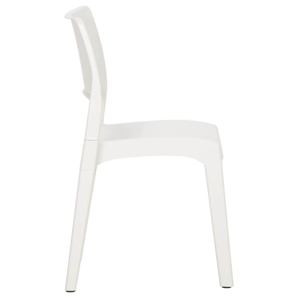 2-Piece White Polypropylene Garden Chairs - Stylish & Durable