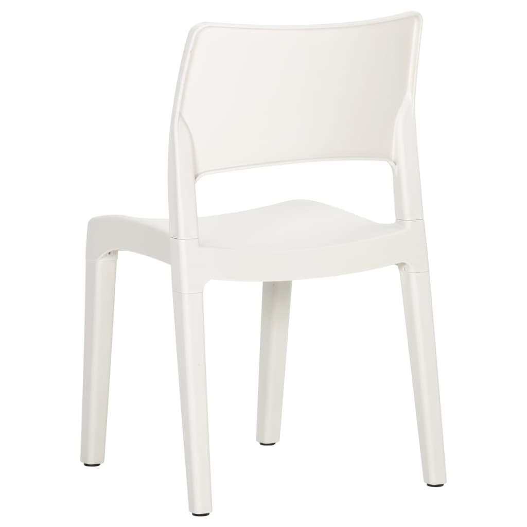 2-Piece White Polypropylene Garden Chairs - Stylish & Durable