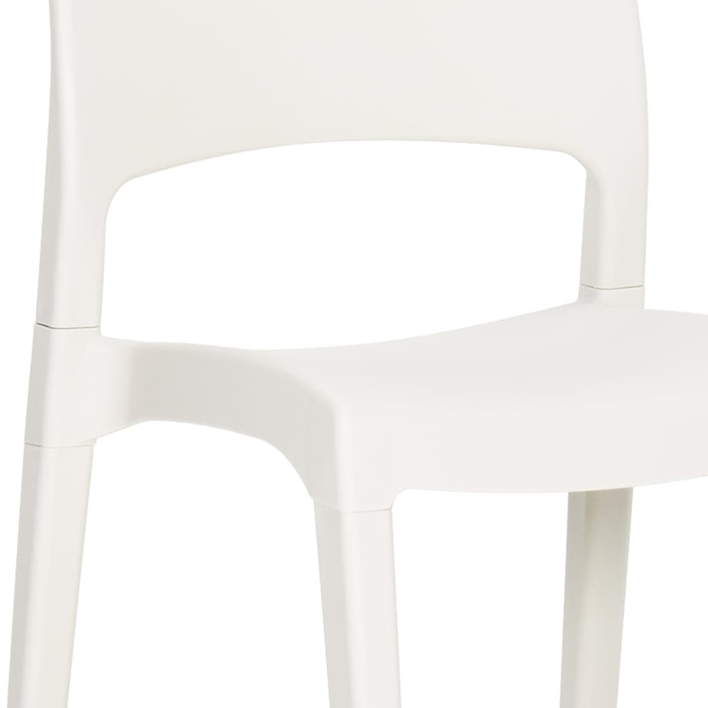 2-Piece White Polypropylene Garden Chairs - Stylish & Durable