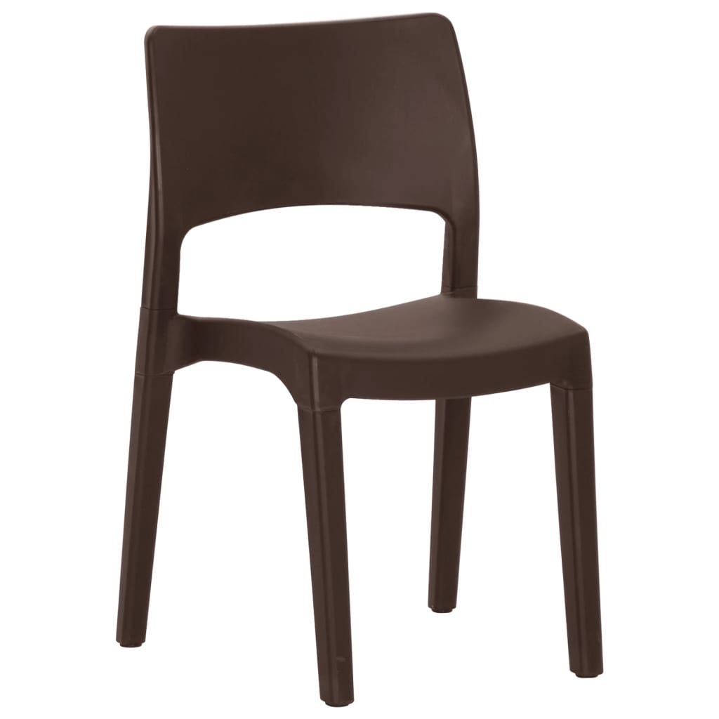 Set of 2 Garden Chairs in Mocha Polypropylene - Durable & Stylish