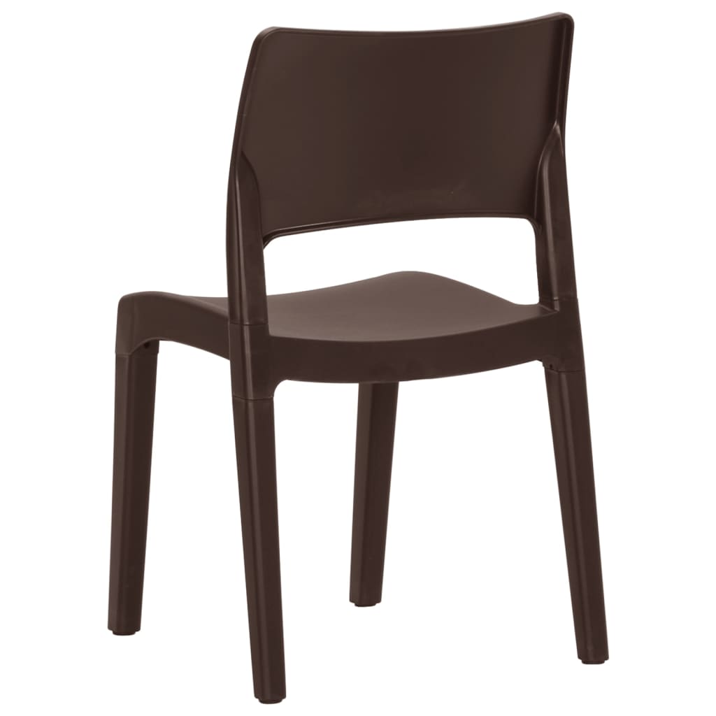 Set of 2 Garden Chairs in Mocha Polypropylene - Durable & Stylish