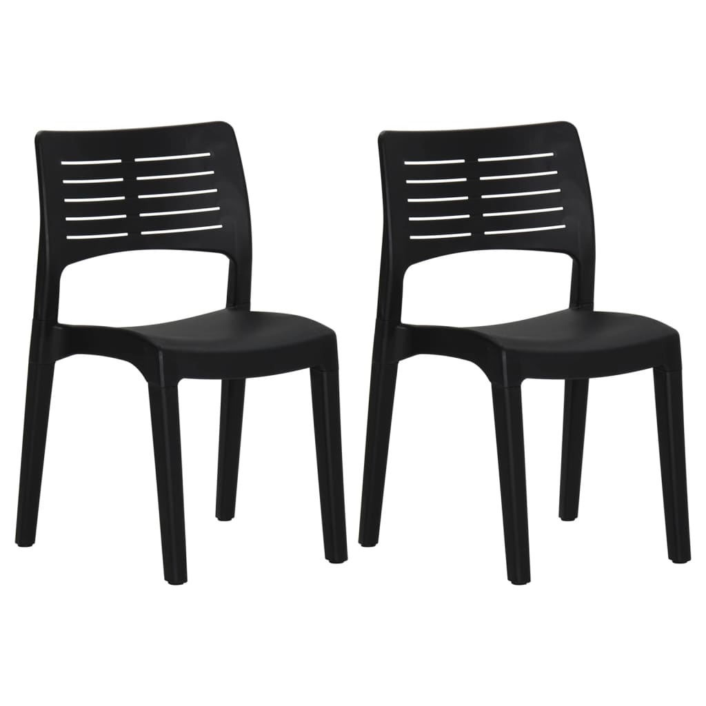 Anthracite Polypropylene Garden Chairs, Set of 2 - Durable & Stylish