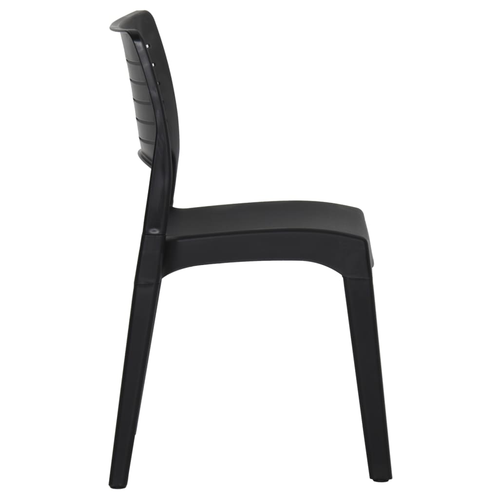 Anthracite Polypropylene Garden Chairs, Set of 2 - Durable & Stylish