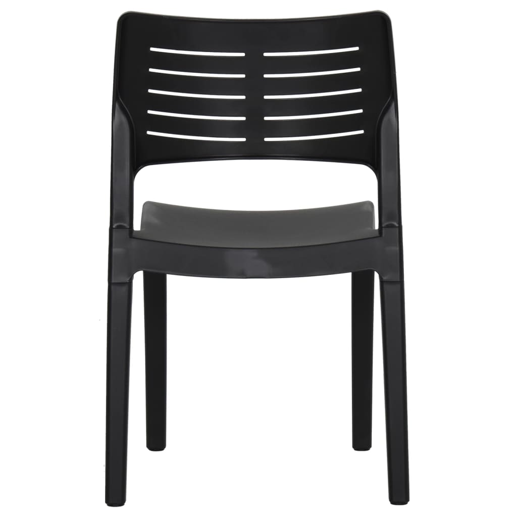 Anthracite Polypropylene Garden Chairs, Set of 2 - Durable & Stylish