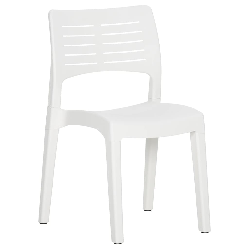 White Polypropylene Garden Chairs Set of 2 - Stylish & Durable