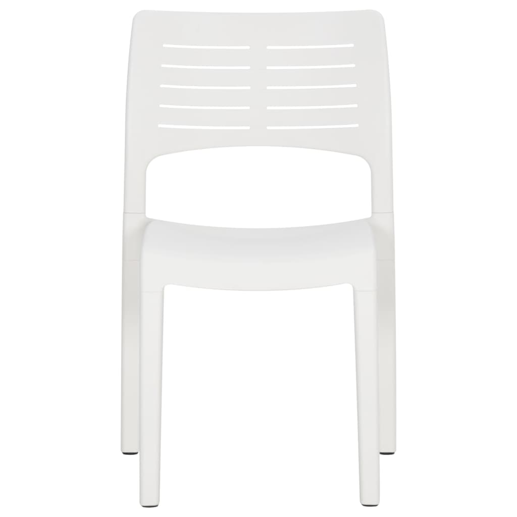 White Polypropylene Garden Chairs Set of 2 - Stylish & Durable
