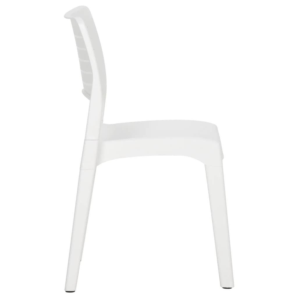 White Polypropylene Garden Chairs Set of 2 - Stylish & Durable