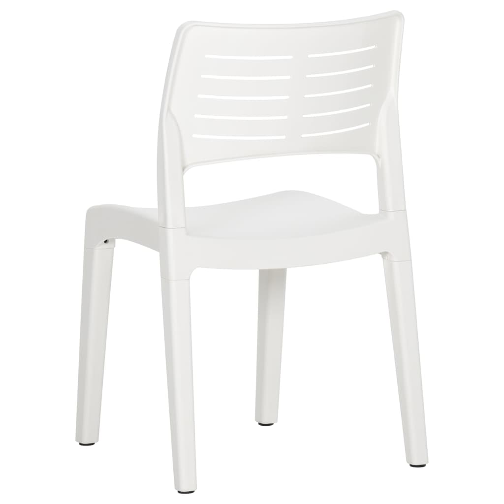 White Polypropylene Garden Chairs Set of 2 - Stylish & Durable