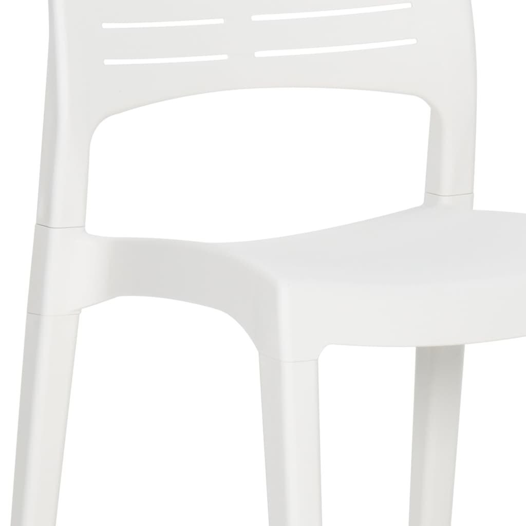 White Polypropylene Garden Chairs Set of 2 - Stylish & Durable