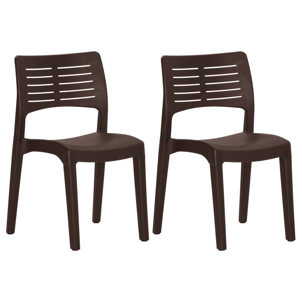 Mocha Polypropylene Garden Chairs Set - 2 pcs, Durable & Stylish